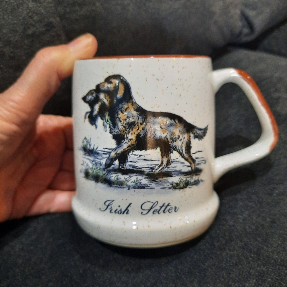 Vtg '87 Irish Setter ceramic Mug Enesco dog